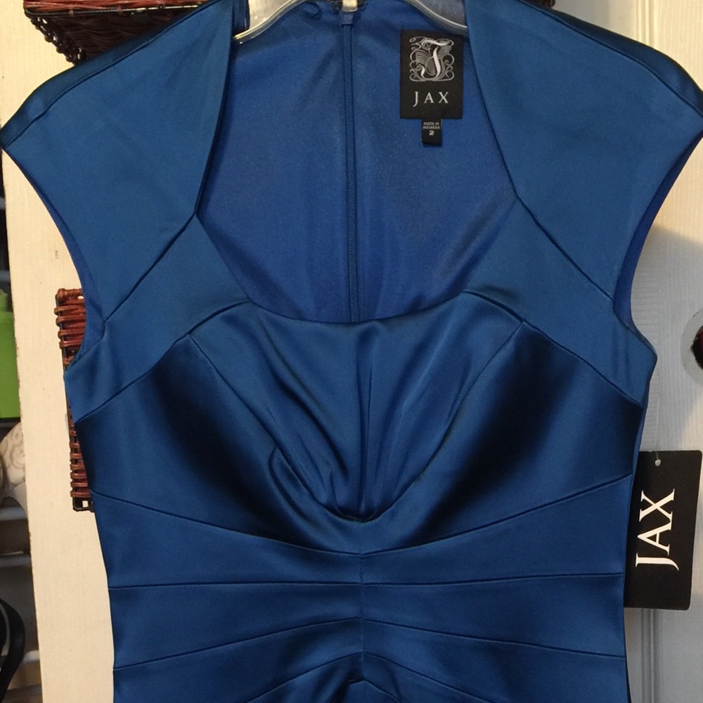 Royal blue satin chic Dress.